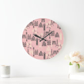 Roze Paris Wall klok (Huis)