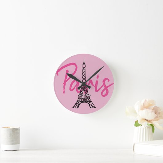 Roze Paris wandklok (Huis)