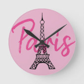 Roze Paris wandklok (Voorkant)