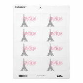 Roze Paris Waterfles Etiket (Full Sheet)
