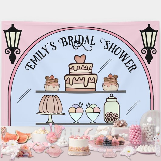 Roze Parisiaans Bruiloftsfeest Patisserie Banner
