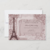 Roze Parisian Bridal Shower Kaart (Voorkant)