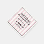 Roze Parisian Stripes Vrijgezellenfeest Servet (Hoek)