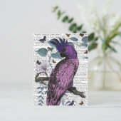Roze Parrot Briefkaart (Staand voorkant)
