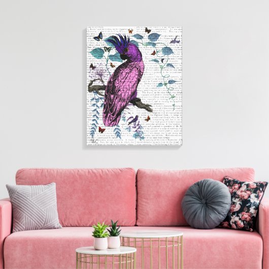 Roze Parrot Canvas Afdruk (Insitu (Woonkamer))