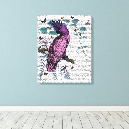 Roze Parrot Canvas Afdruk (Insitu (Houten vloer))