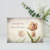 Roze parrot Tulip-reactiekaart RSVP Kaartje (Staand voorkant)