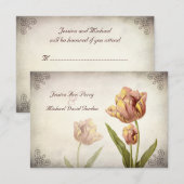 Roze parrot Tulip-reactiekaart RSVP Kaartje (Voorkant / Achterkant)