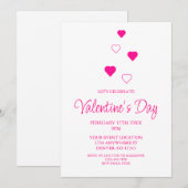 Roze partij bij de minimalistische Valentijnsdag Kaart (Voorkant / Achterkant)