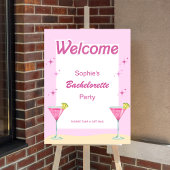Roze Partij Cocktail Bachelorette Welkomstbord Poster