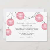 Roze Partij Lantaarn Baby shower Uitnodiging (Voorkant)