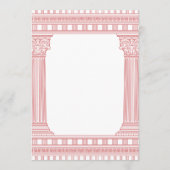 Roze Partij Quiz Godin Feest met tempel kolommen Kaart (Achterkant)