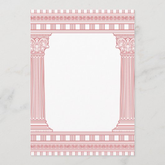 Roze Partij Quiz Godin Feest met tempel kolommen Kaart (Achterkant)