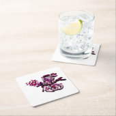 Roze partij sneeuwpop kartonnen onderzetters (Insitu)