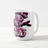 Roze partij sneeuwpop koffiemok (Voorkant rechts)