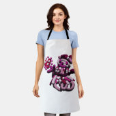 Roze partij sneeuwpop schort (Gedragen)