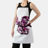 Roze partij sneeuwpop schort (Insitu)