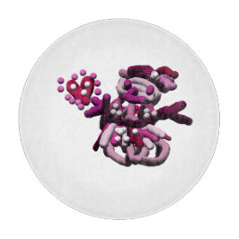 Roze partij sneeuwpop snijplank