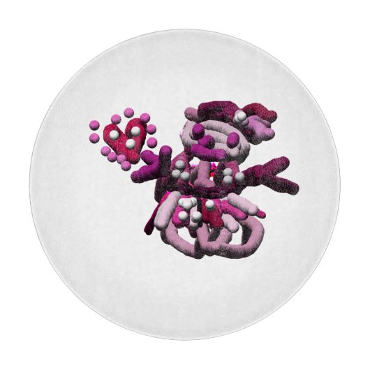 Roze partij sneeuwpop snijplank (Voorkant)