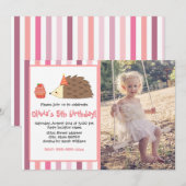 Roze partijegel en cupcake kaart (Voorkant / Achterkant)