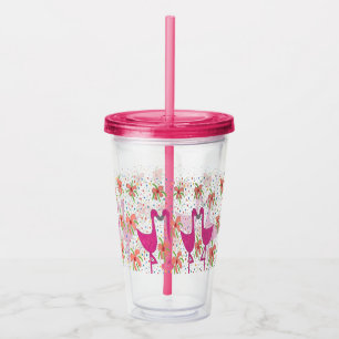 Roze partijfeesten acryl drinkbeker