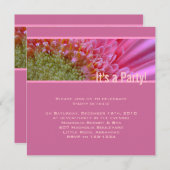 Roze partijuitnodiging kaart (Voorkant / Achterkant)