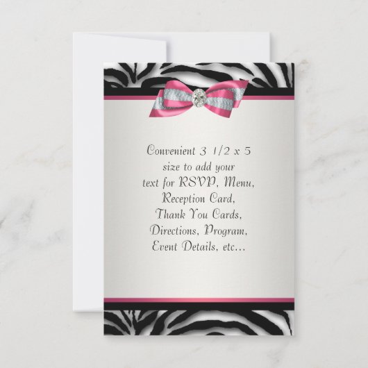 Roze partijuitnodiging RSVP Kaart (Achterkant)