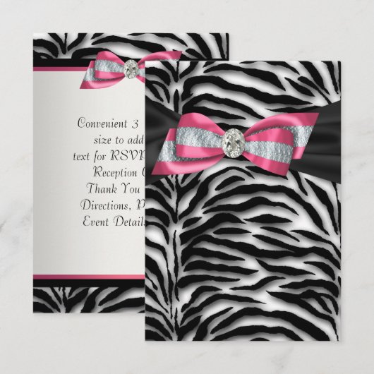 Roze partijuitnodiging RSVP Kaart (Voorkant / Achterkant)