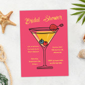 Roze Party Cocktail Martini Grappig Vrijgezellenfe Kaart