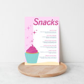 Roze Party Cupcake Zoete Snacks Menu Poster