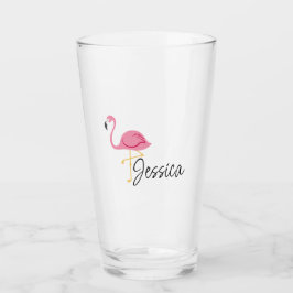 Roze Party Flamingo glazen beker
