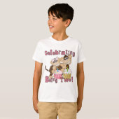 Roze Party Monkey 2e Verjaardag Tshirts en geschen (Voorkant volledig)
