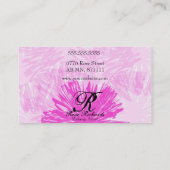 roze pas je mongram aan visitekaartje (Achterkant)