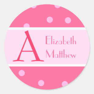 Roze Pas Laatste en Voornaam Sticker aan