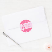 Roze Pas Laatste en Voornaam Sticker aan (Envelop)