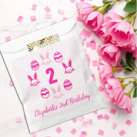 Roze Pasen 2de verjaardag Bedankzakje