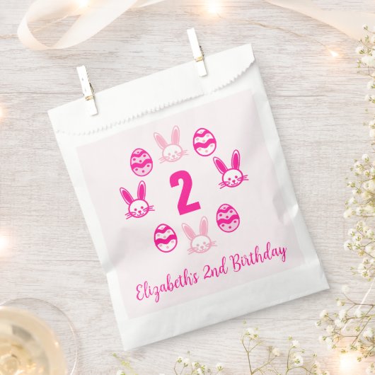 Roze Pasen 2e verjaardag Bedankzakje (Geknipt)