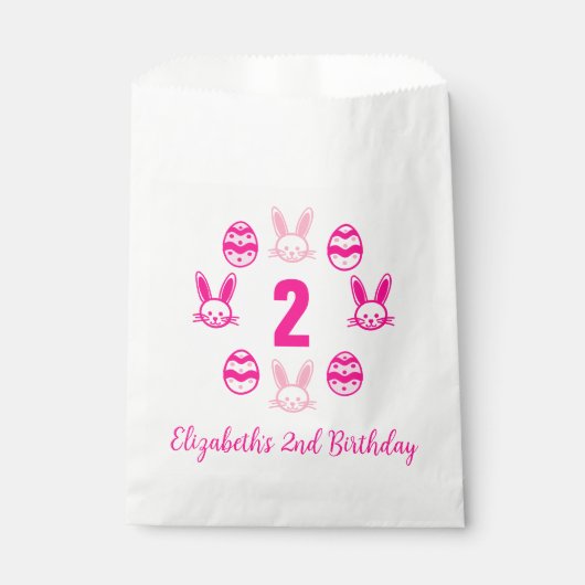 Roze Pasen 2e verjaardag Bedankzakje (Voorkant)