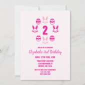 Roze Pasen 2e verjaardag Kaart (Voorkant)