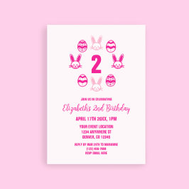 Roze Pasen 2e verjaardag Kaart