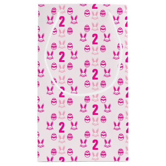 Roze Pasen 2e verjaardag Klein Cadeauzakje (Achterkant)