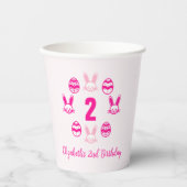 Roze Pasen 2e verjaardag Papieren Bekers (Voorkant)