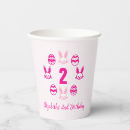 Roze Pasen 2e verjaardag Papieren Bekers
