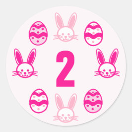 Roze Pasen 2e verjaardag Ronde Sticker