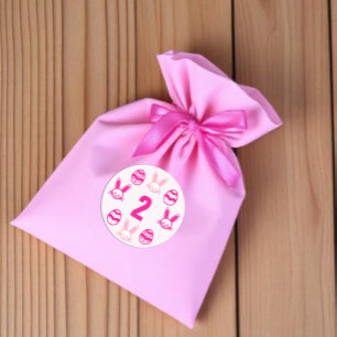 Roze Pasen 2e verjaardag Ronde Sticker