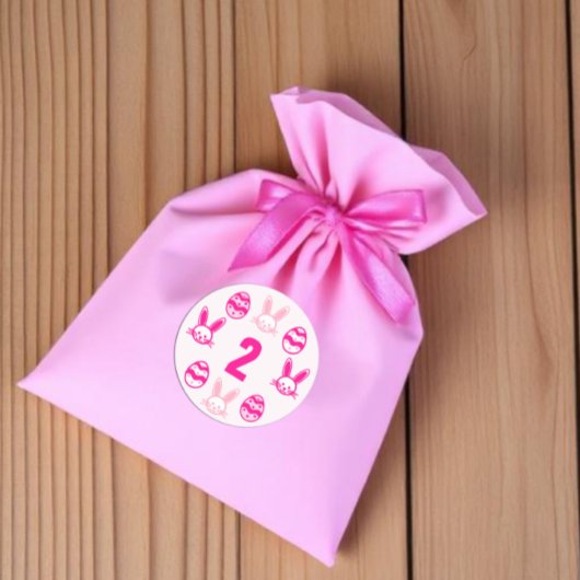 Roze Pasen 2e verjaardag Ronde Sticker