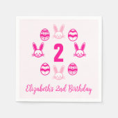 Roze Pasen 2e verjaardag Servet (Voorkant)