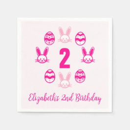 Roze Pasen 2e verjaardag Servet