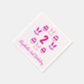 Roze Pasen 2e verjaardag Servet (Hoek)