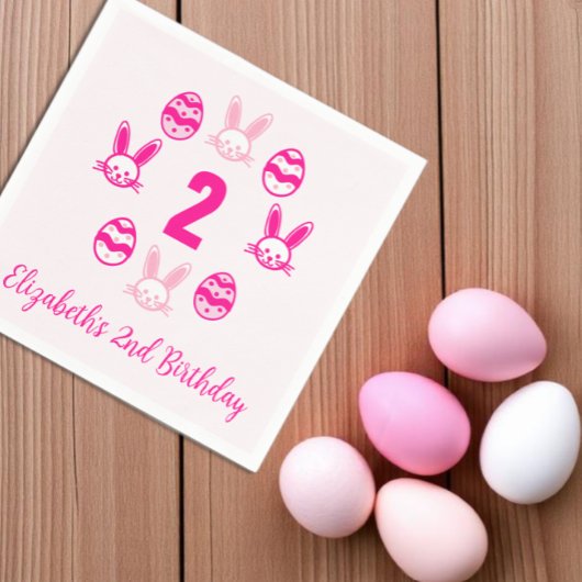 Roze Pasen 2e verjaardag Servet